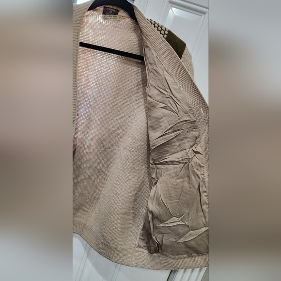 Vintage Baskins Made in Italy men's brown green sweater cardigan size La… - Picture 12 of 15